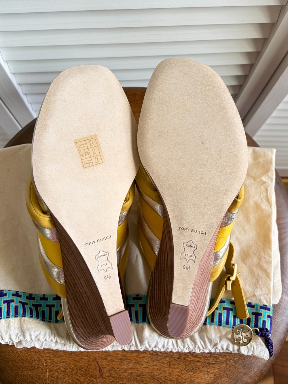 Tory Burch Puffy Yellow Wedge Sandal 9 - Picture 6 of 6